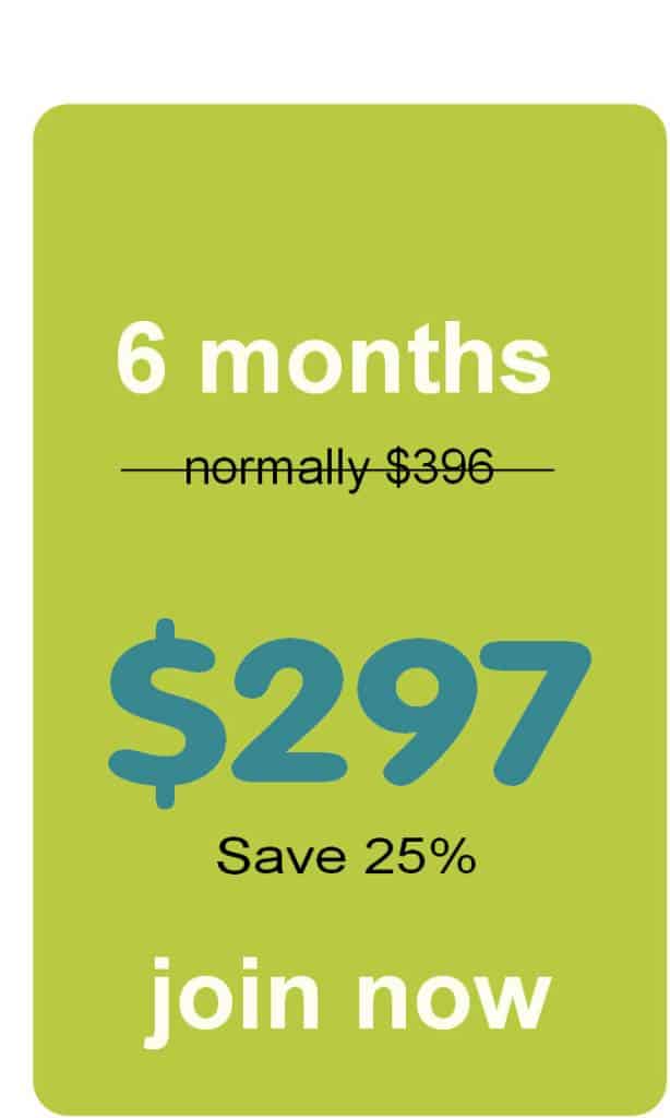 membership 6 months $297