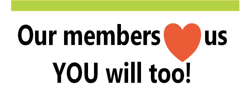 our members love us by giving us reviews